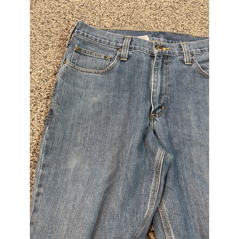 Carhartt Men's Holter Relaxed Fit Jeans Size 34x30 Blue Workwear - Picture 6 of 12